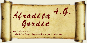 Afrodita Gordić vizit kartica